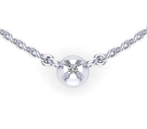 Privezak kuglica sa brilijantom