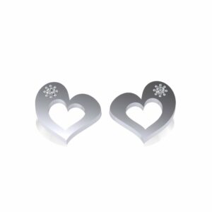 Minđuše srca sa jednim brilijantom