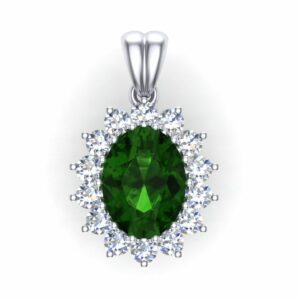 Karmazirani privezak sa topazom i dijamantima