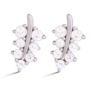 Minđuše list sa kristalima Eg05200