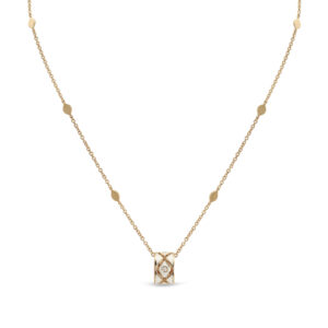 Ogrlica roze belo zlato sa dijamantima