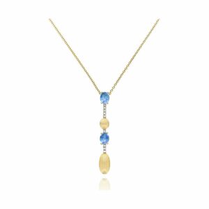 Ogrlica sa dijamantima i London plavim topazima