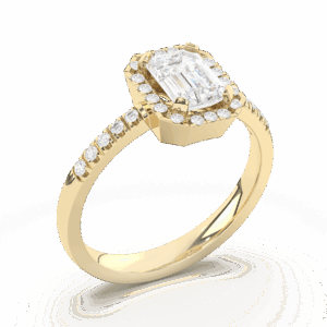 Prsten sa emerald cut dijamantom